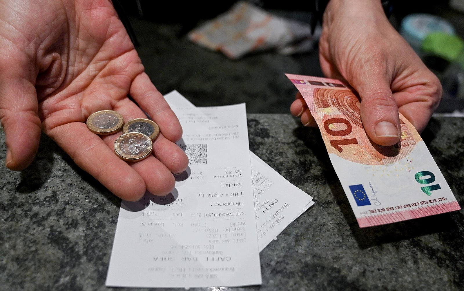 Billets et pièces en euros